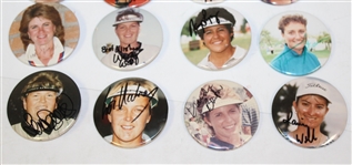 Twenty Four Signed LPGA Player Buttons JSA ALOA