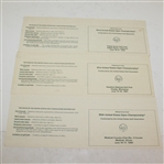 Thirteen Official US Open Scorecards - 1980, 1988-1999
