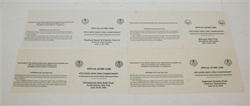 Thirteen Official US Open Scorecards - 1980, 1988-1999