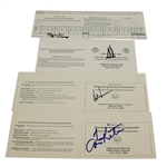 Four Official US Open Scorecards Signed by Champions Irwin, Strange, Els, Kite JSA ALOA