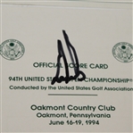 Four Official US Open Scorecards Signed by Champions Irwin, Strange, Els, Kite JSA ALOA