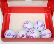 Six Art Sellinger Signed Nitro Golf Balls and Box JSA ALOA