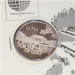 World Golf Hall of Fame Silver Medal and First Day Cover Display