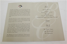2004 Ryder Cup Gala Program and Dinner Menu