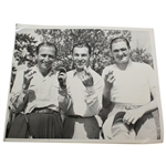 Photo of Ben Hogan, Harold McSpaden, and Herman Barron at 1942 PGA Championship Qualifier with Fingers Crossed