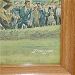 Dom Lupo Wood Framed Art Piece - Bobby Jones Post Swing in Blue Shirt