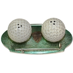 Salt and Pepper Shakers on Metal Putting Green with Clubs Made in Japan - Roth Collection