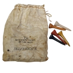Selfridge's British Made Wooden Golf Tee Bag with Tees - Roth Collection