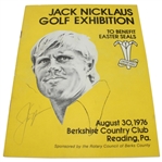 1976 Jack Nicklaus Golf Exhibition Program W/Vintage Nicklaus Ink Autograph JSA ALOA