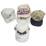 Lot of Five Signed Items - 3 Hats, 1 Visor, and 1 Bucket Hat JSA ALOA