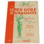 1941 St. Petersburg Tournament Pairing Sheet/Pogram - Sam Snead Winner