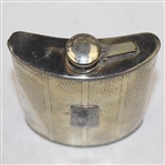 Circa 1920's Evans Nickel Silver with Enamel Golfer Flask