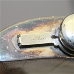 Circa 1920's Evans Nickel Silver with Enamel Golfer Flask