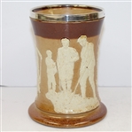 Silver Rimmed Doulton Lambeth Mug- Golfers Depicted - R. Wayne Perkins Collection
