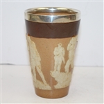 Doulton Lambeth Golf Themed Beaker- Silver Rim - R. Wayne Perkins Collection