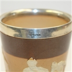 Doulton Lambeth Golf Themed Beaker- Silver Rim - R. Wayne Perkins Collection