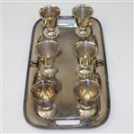 Wallace Bothers Silver Co. Serving Tray with Silver Plated Serving Cups