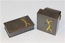 Vintage Three-Piece Bronze Desk Set by SilverCrest and Revere Copper - Circa 1930's