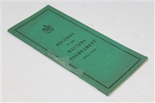 Official 1950 Records of the Masters Tournament Booklet