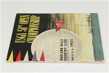 1951 US Open at Oakland Hills CC Program - Ben Hogan Winner