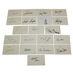 20 US Open Champions Signed Index Cards - Great Condition - JSA ALOA