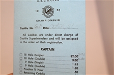 1951 Oakland Hills Caddie Card - Blue