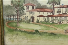 1930's Clubhouse at Forest Lake CC Original Architectural Drawing - Framed