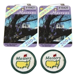 Two 2004 Masters Badges with Two Masters Logo Undated Circle Patches