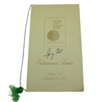 1974 John Derr World Golf Hall of Fame Testimonial Dinner Program Signed by Jerry Ford JSA ALOA