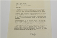 Patty Berg Letter to John Derr about Future Hall of Fame Location JSA ALOA