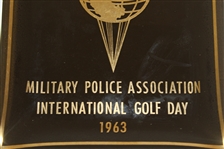 1963 'I Beat Arnold Palmer' Military Police Assoc. International Golf Day Glass Tray