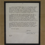 Bob Jones Signed Letter and Signed Photo - Seldom Seen Combo - Framed JSA ALOA