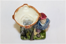 1910 Austrian Majolica Ceramic Golfer Bud Vase with Bucket