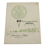 1957 US Open at Inverness Club Program - Dick Mayer Winner