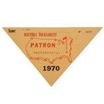 1970 Masters Tournament Preferential Patron Sticker Issued to John Derr #P3809