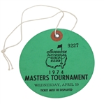 1974 Masters Tournament Wednesday Ticket #9227
