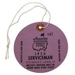 1974 Masters Tournament Thursday SERVICEMAN Ticket #107 - Low Number