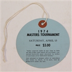 1974 Masters Tournament Saturday SERVICEMAN Ticket #021 - Low Number