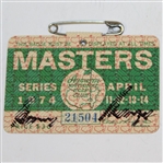 Gary Player Signed 1974 Masters Series Badge #21504 JSA ALOA