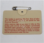 Gary Player Signed 1974 Masters Series Badge #21504 JSA ALOA