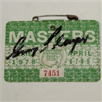Gary Player Signed 1978 Masters Series Badge #7451 JSA ALOA