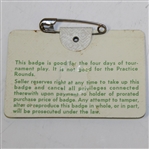 Gary Player Signed 1978 Masters Series Badge #7451 JSA ALOA