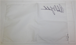 Phil Mickelson Signed Unmarked White Prestige Golf Flag JSA ALOA