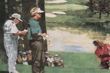 Arnold Palmer, Jack Nicklaus, Fuzzy Zoeller, and Chi Chi On the Green Print - Framed