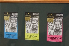 2002 Masters Monday, Tuesday, & Wednesday Ticket with Scorecard - Framed