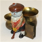 Vintage Dunlop Man Standing with Cigarette & Matchbook Holder with Ash Tray - One Piece