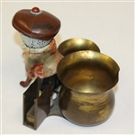 Vintage Dunlop Man Standing with Cigarette & Matchbook Holder with Ash Tray - One Piece