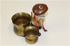 Vintage Dunlop Man Standing with Cigarette & Matchbook Holder with Ash Tray - One Piece