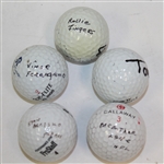 Five 'Celebrity' Signed Golf Balls - Rollie Fingers, Vince Ferragamo, MacArthur Lane, Ryan Klesko, & Tony Lo Bionco JSA ALOA
