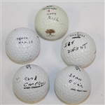 Lot of Five Signed Golf Balls - Campbell, Durant, Koch, O'Hair, & Nobilo JSA ALOA